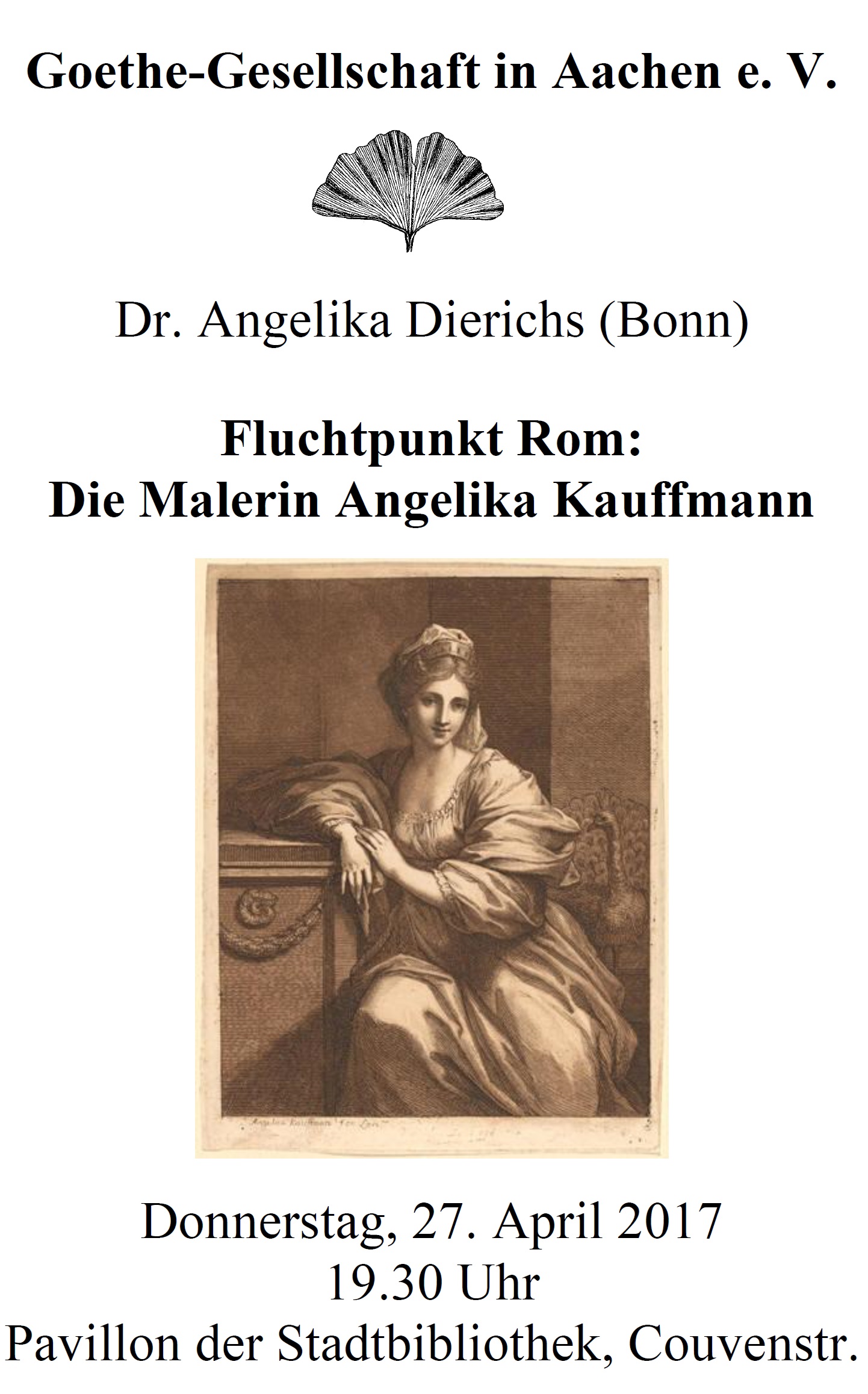 „Fluchtpunkt Rom: Die Malerin Angelika Kauffmann“.